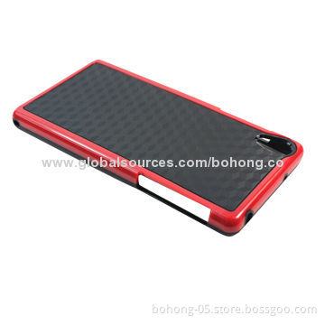 Phone case for Sony Z2, PC sides, and texture design TPU back